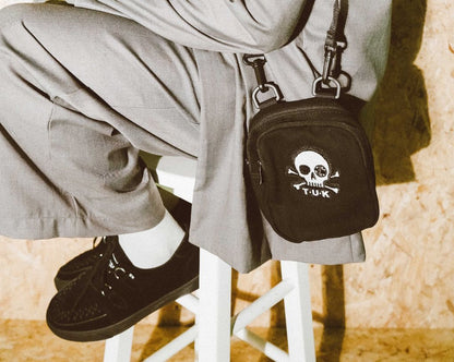 BG11 Black Canvas Crossbody Embroidered Bag BG11-OS  T.U.K. Shoes