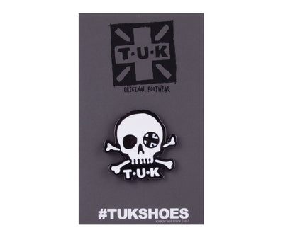 P0081 Black & White Skull Logo Enamel Pin P0081-OS  T.U.K. Shoes