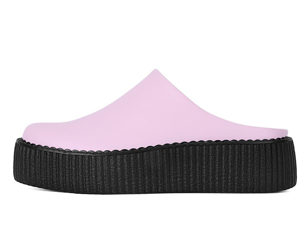 V3372L Pink Leather Viva Mondo Creeper Clog Pink T.U.K. Shoes