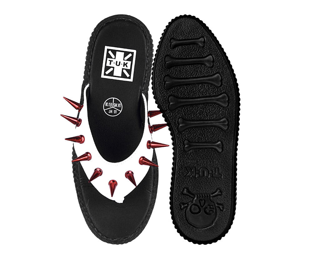 F3386L White & Red Spike Viva Low Flip Flop White/Red T.U.K. Shoes