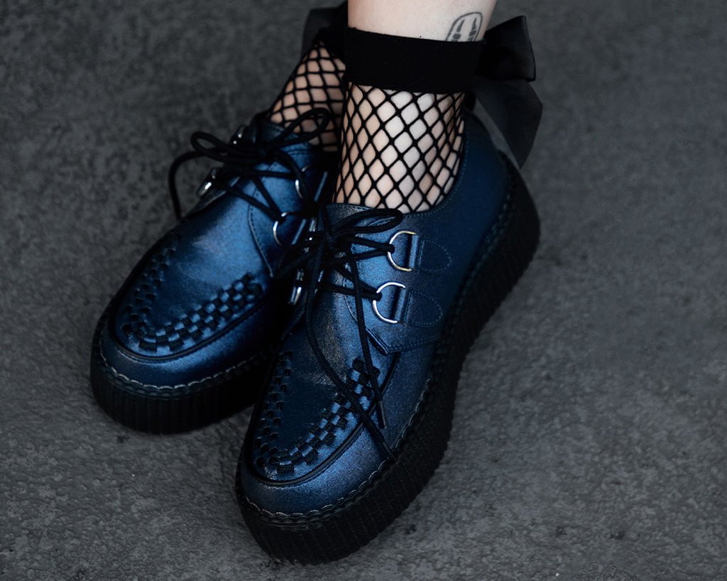 V3321 Midnight Metallic Viva Mondo Creeper Blue T.U.K. Shoes