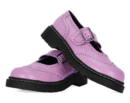 T2347 Pink Brogue Mary Jane Pink T.U.K. Shoes