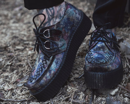 V3284 Floral Velvet Viva Mondo Creeper Floral T.U.K. Shoes