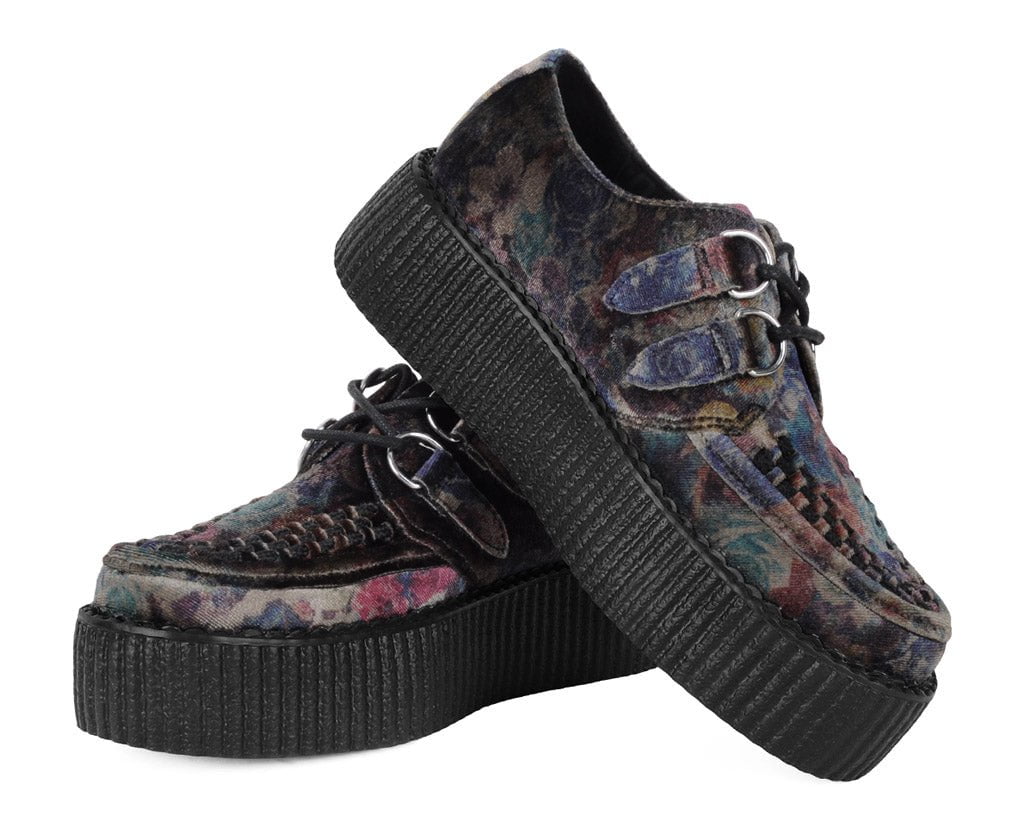 V3284 Floral Velvet Viva Mondo Creeper Floral T.U.K. Shoes