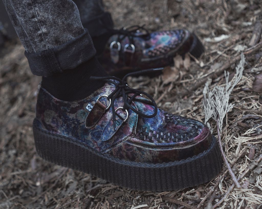V3284 Floral Velvet Viva Mondo Creeper Floral T.U.K. Shoes