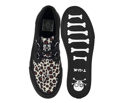 A3444 Black & Leopard Canvas Platform Creeper Sneaker Leopard T.U.K. Shoes