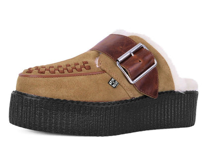 V3236L Brown Suede Wool Creeper Mule Brown T.U.K. Shoes