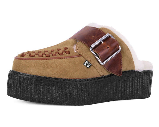 V3236L Brown Suede Wool Creeper Mule Brown T.U.K. Shoes