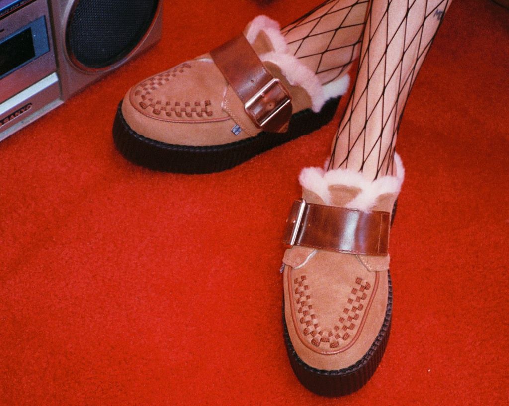 V3236L Brown Suede Wool Creeper Mule Brown T.U.K. Shoes