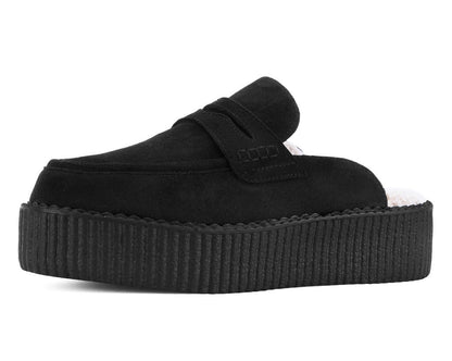 V3442 Black Plush Lined Creeper Mule Black T.U.K. Shoes