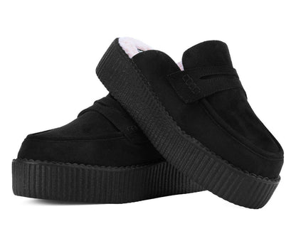 V3442 Black Plush Lined Creeper Mule Black T.U.K. Shoes