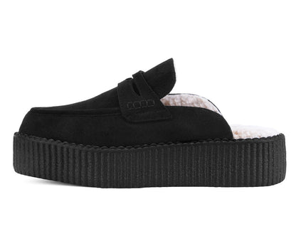 V3442 Black Plush Lined Creeper Mule Black T.U.K. Shoes