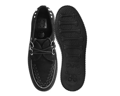 V3075 Black Suede Zipper Studded Mondo Creeper Black T.U.K. Shoes