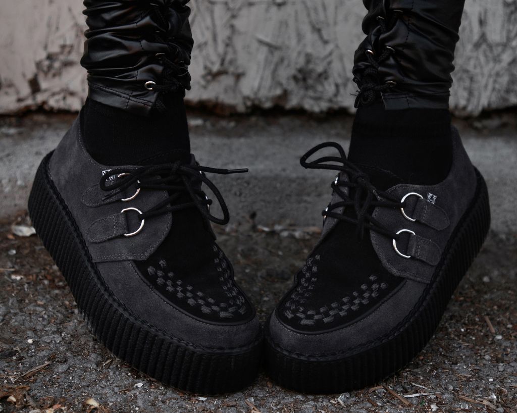 V3339 Grey & Black Suede Viva Mondo Creeper Grey T.U.K. Shoes