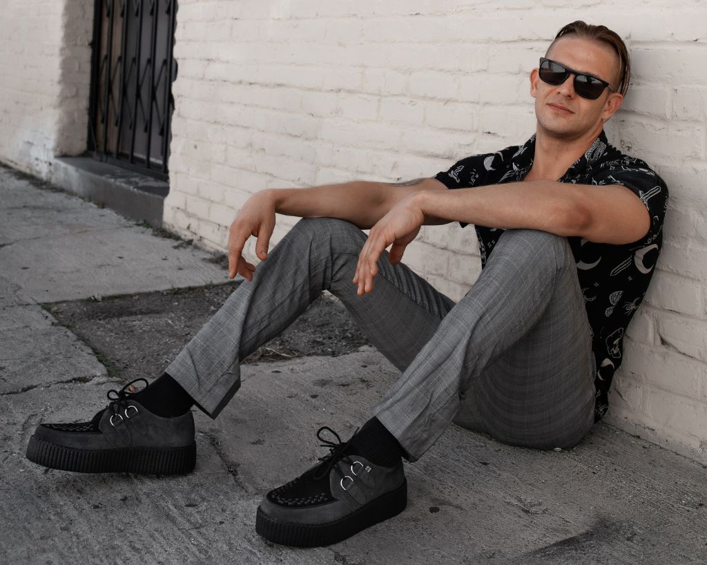V3339 Grey & Black Suede Viva Mondo Creeper Grey T.U.K. Shoes