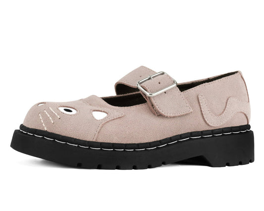 Dusty Rose Suede Kitty Mary Jane Pink T.U.K. Shoes