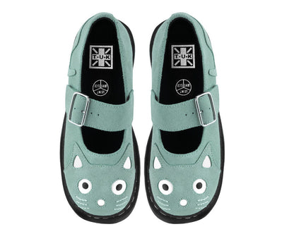 Pale Blue Suede Kitty Mary Jane Blue T.U.K. Shoes