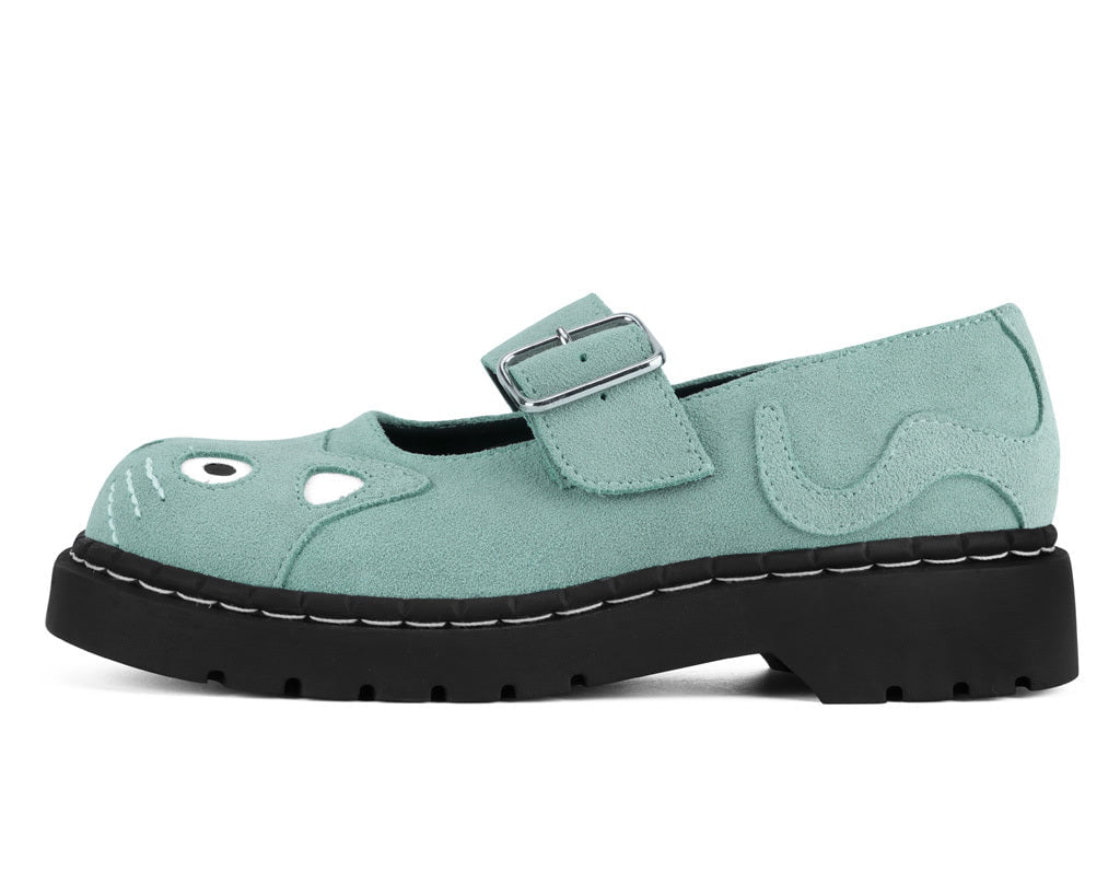 Pale Blue Suede Kitty Mary Jane Blue T.U.K. Shoes