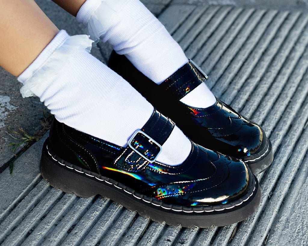 T2319 Black Prism Brogue Mary Jane Black T.U.K. Shoes