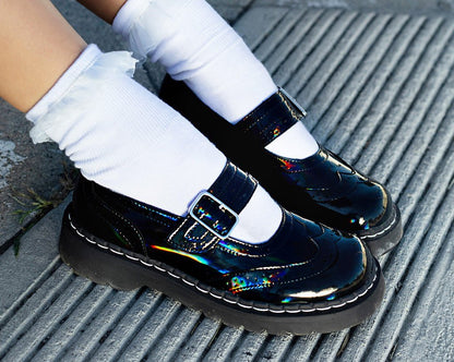 T2319 Black Prism Brogue Mary Jane Black T.U.K. Shoes