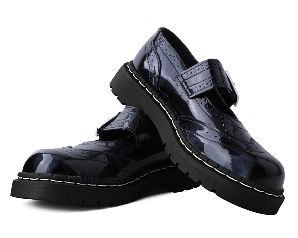 T2319 Black Prism Brogue Mary Jane Black T.U.K. Shoes