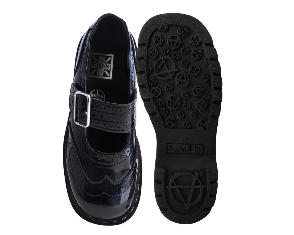 T2319 Black Prism Brogue Mary Jane Black T.U.K. Shoes