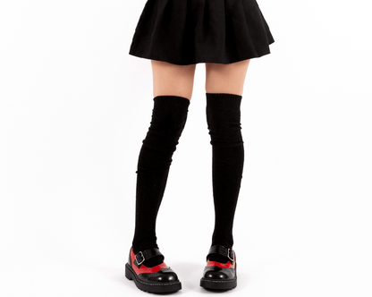 T2348 Black & Red Brogue Mary Jane Black/Red T.U.K. Shoes