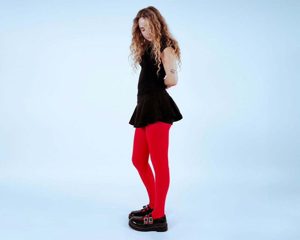 T2345 Black Leather Cherry Buckle Mary Jane Black T.U.K. Shoes