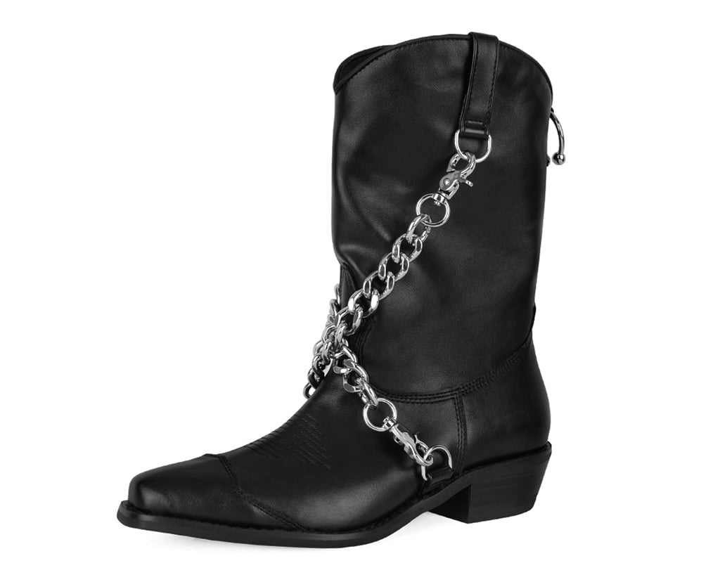 A3220L Black Chain Western Boot Black T.U.K. Shoes