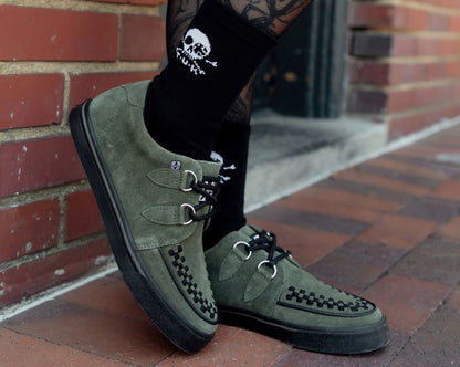 A3330 Olive Green Suede Creeper Sneaker Green T.U.K. Shoes