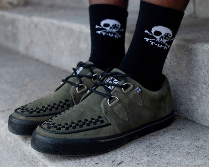 A3330 Olive Green Suede Creeper Sneaker Green T.U.K. Shoes