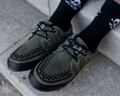 A3330 Olive Green Suede Creeper Sneaker Green T.U.K. Shoes