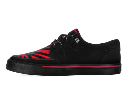 A3400 Black &Red Zebra Suede Creeper Sneaker Blackred T.U.K. Shoes