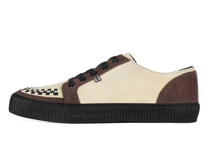 A3431 Tan & Brown Suede Lace-Up Creeper Sneaker Brown T.U.K. Shoes
