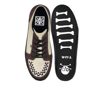A3431 Tan & Brown Suede Lace-Up Creeper Sneaker Brown T.U.K. Shoes