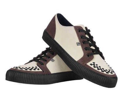A3431 Tan & Brown Suede Lace-Up Creeper Sneaker Brown T.U.K. Shoes