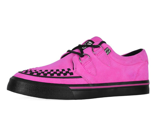 A3398 Neon Pink Suede Creeper Sneaker Pink T.U.K. Shoes