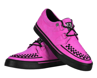 A3398 Neon Pink Suede Creeper Sneaker Pink T.U.K. Shoes