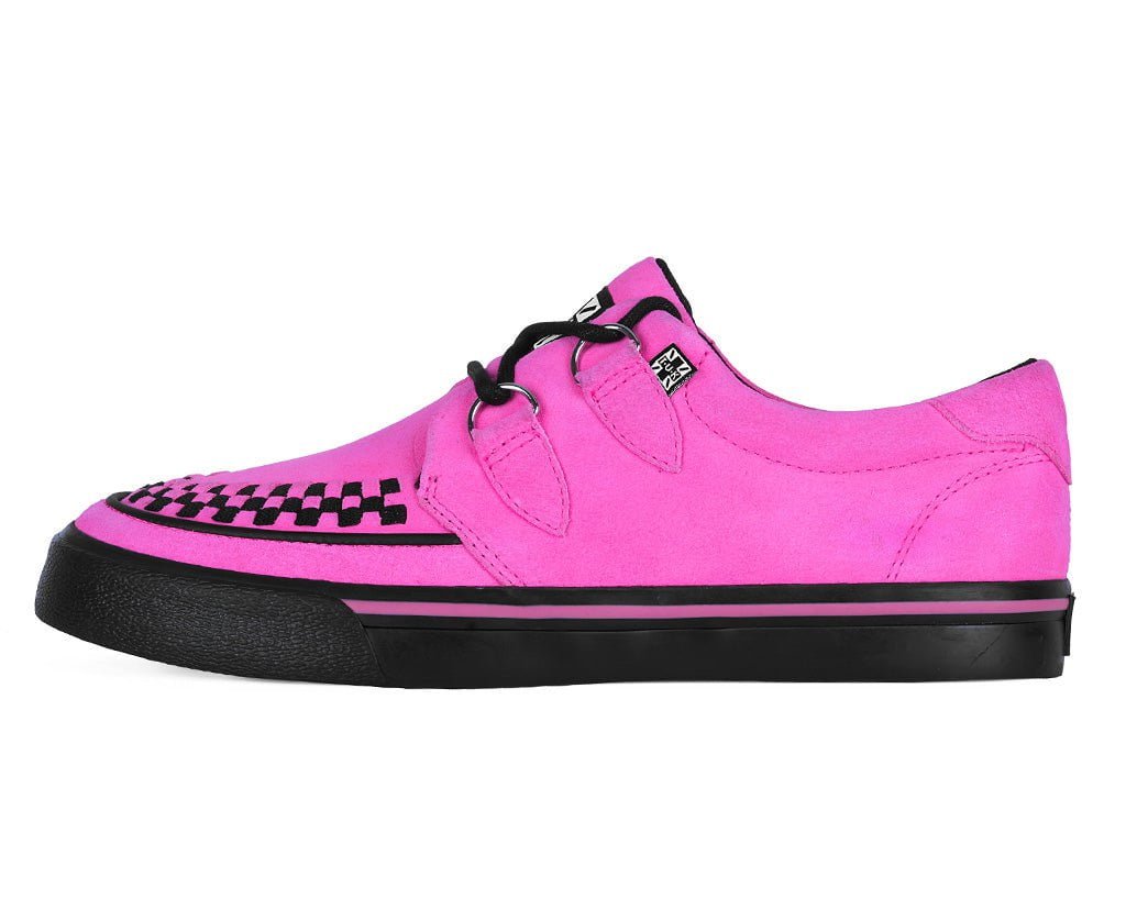 A3398 Neon Pink Suede Creeper Sneaker Pink T.U.K. Shoes