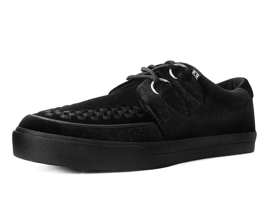A9983 Black Velvet D-Ring Interlace Sneaker Black T.U.K. Shoes