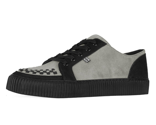 A3401 Black & Grey Suede Lace-Up Creeper Sneaker Black T.U.K. Shoes
