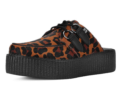 V3356L Leopard Print Creeper Mule Brown T.U.K. Shoes