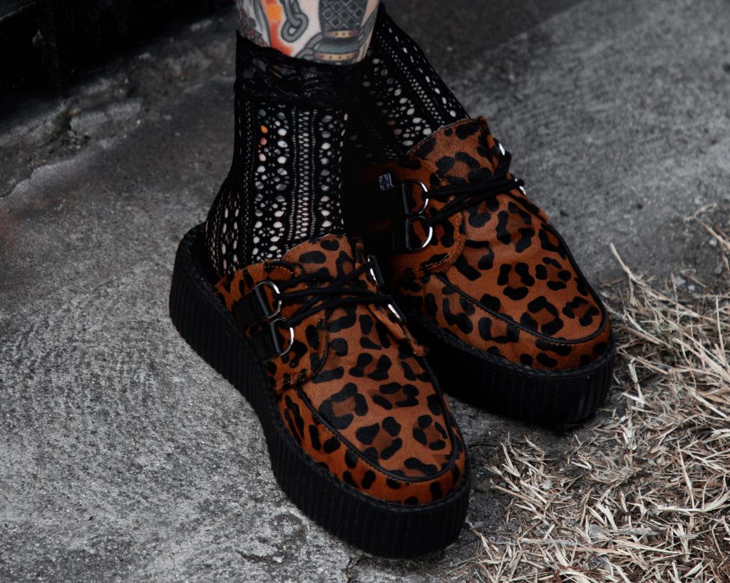 V3356L Leopard Print Creeper Mule Brown T.U.K. Shoes