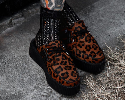 V3356L Leopard Print Creeper Mule Brown T.U.K. Shoes