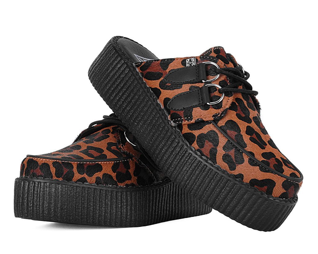V3356L Leopard Print Creeper Mule Brown T.U.K. Shoes