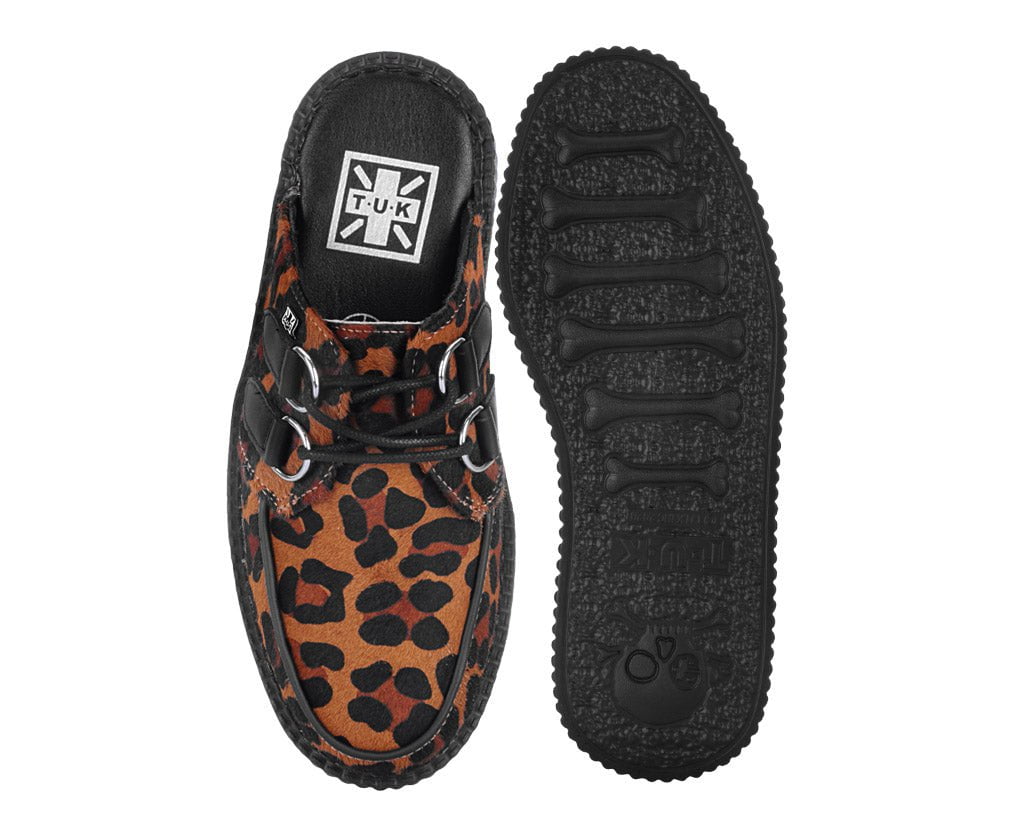 V3356L Leopard Print Creeper Mule Brown T.U.K. Shoes