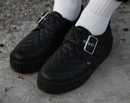 V3301 Black TUKskin Quilted Buckle Viva Mondo Creeper Black T.U.K. Shoes