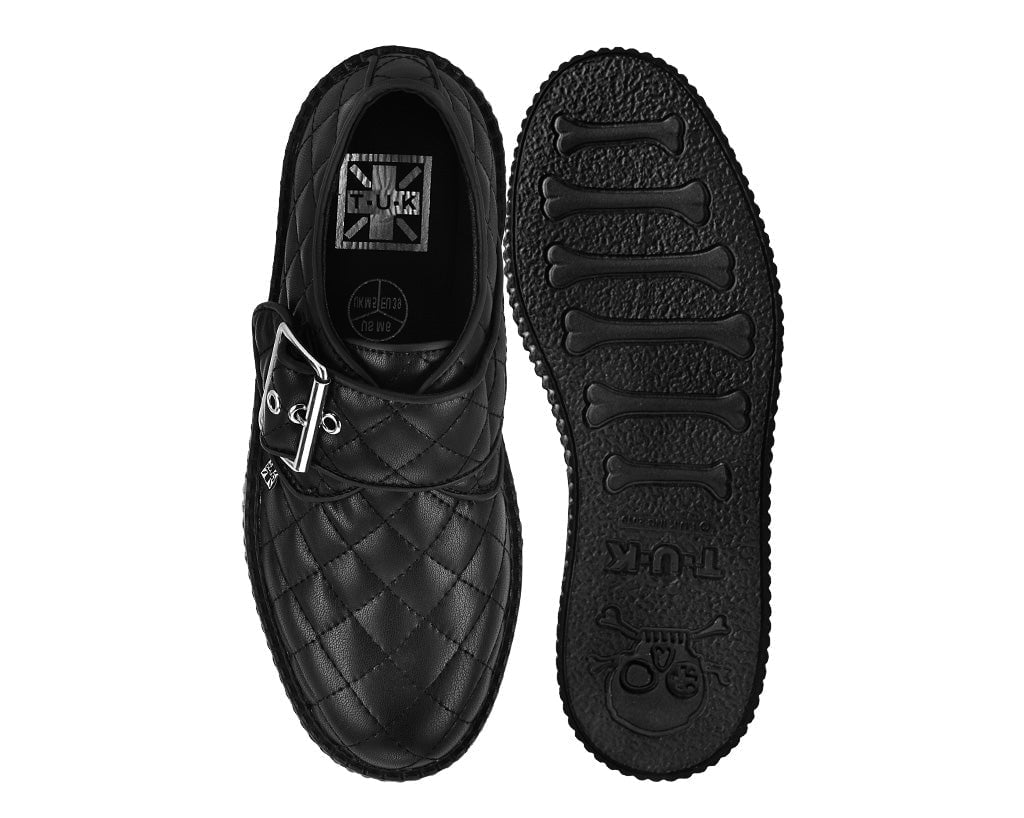 V3301 Black TUKskin Quilted Buckle Viva Mondo Creeper Black T.U.K. Shoes