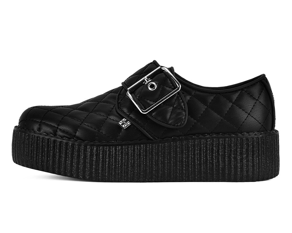 V3301 Black TUKskin Quilted Buckle Viva Mondo Creeper Black T.U.K. Shoes