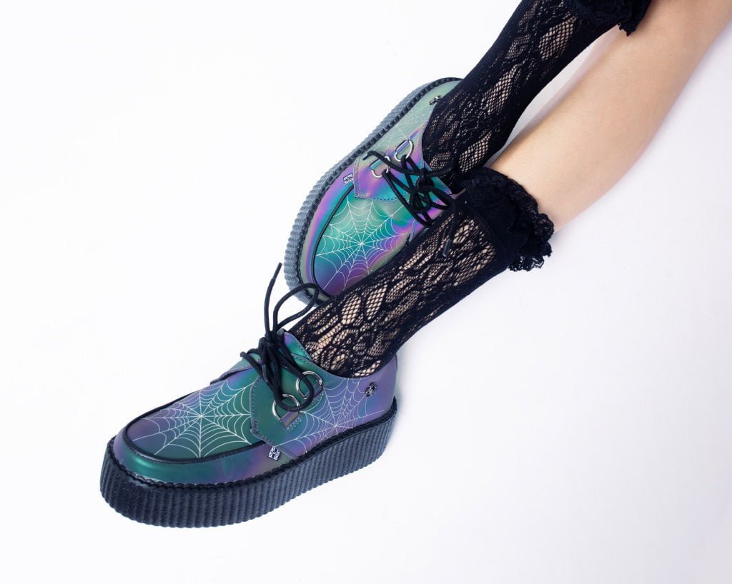 V3166 Midnight Chameleon Spiderweb Glow Viva Mondo Creeper Green/Purple/Blue T.U.K. Shoes